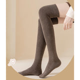 Maxbell 50cm Winter Over Knee Long Socks Women Long Stockings Warm Thigh High Socks Coffee