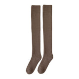 Maxbell 50cm Winter Over Knee Long Socks Women Long Stockings Warm Thigh High Socks Coffee