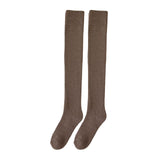 Maxbell 50cm Winter Over Knee Long Socks Women Long Stockings Warm Thigh High Socks Coffee