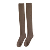Maxbell 50cm Winter Over Knee Long Socks Women Long Stockings Warm Thigh High Socks Coffee