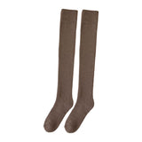 Maxbell 50cm Winter Over Knee Long Socks Women Long Stockings Warm Thigh High Socks Coffee