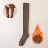 Maxbell 50cm Winter Over Knee Long Socks Women Long Stockings Warm Thigh High Socks Coffee