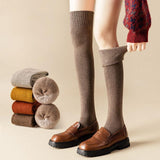 Maxbell 50cm Winter Over Knee Long Socks Women Long Stockings Warm Thigh High Socks Coffee
