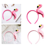 Maxbell Funny Flamingo Headband Costume Headdress Cosplay for Holiday Party Decor Rose Red