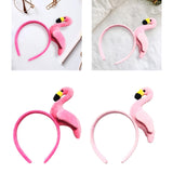 Maxbell Funny Flamingo Headband Costume Headdress Cosplay for Holiday Party Decor Rose Red