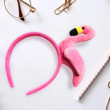 Maxbell Funny Flamingo Headband Costume Headdress Cosplay for Holiday Party Decor Rose Red
