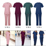 Maxbell Breathable Nursing Scrubs Uniform Comfortable for SPA Worker Cosmetology Pink S