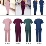 Maxbell Breathable Nursing Scrubs Uniform Comfortable for SPA Worker Cosmetology Pink S