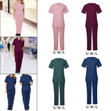Maxbell Breathable Nursing Scrubs Uniform Comfortable for SPA Worker Cosmetology Pink S