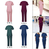 Maxbell Breathable Nursing Scrubs Uniform Comfortable for SPA Worker Cosmetology Pink S