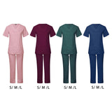 Maxbell Breathable Nursing Scrubs Uniform Comfortable for SPA Worker Cosmetology Pink S