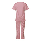 Maxbell Breathable Nursing Scrubs Uniform Comfortable for SPA Worker Cosmetology Pink S