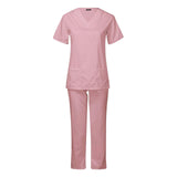 Maxbell Breathable Nursing Scrubs Uniform Comfortable for SPA Worker Cosmetology Pink S