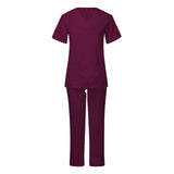 Maxbell Breathable Nursing Scrubs Uniform Comfortable for SPA Worker Cosmetology Red S