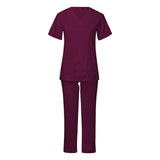 Maxbell Breathable Nursing Scrubs Uniform Comfortable for SPA Worker Cosmetology Red M