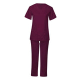 Maxbell Breathable Nursing Scrubs Uniform Comfortable for SPA Worker Cosmetology Red L
