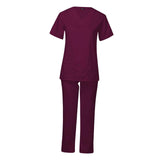Maxbell Breathable Nursing Scrubs Uniform Comfortable for SPA Worker Cosmetology Red L