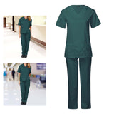 Maxbell Breathable Nursing Scrubs Uniform Comfortable for SPA Worker Cosmetology Green M