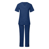 Maxbell Breathable Nursing Scrubs Uniform Comfortable for SPA Worker Cosmetology Blue S