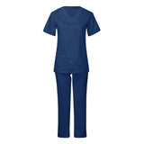 Maxbell Breathable Nursing Scrubs Uniform Comfortable for SPA Worker Cosmetology Blue S