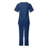 Maxbell Breathable Nursing Scrubs Uniform Comfortable for SPA Worker Cosmetology Blue M