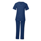Maxbell Breathable Nursing Scrubs Uniform Comfortable for SPA Worker Cosmetology Blue M