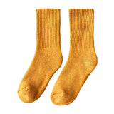 Maxbell Women Men Mid Calf Socks Thermal Boot Stockings Casual for Skiing Unisex One Size Yellow