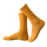 Maxbell Women Men Mid Calf Socks Thermal Boot Stockings Casual for Skiing Unisex One Size Yellow