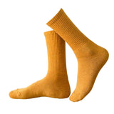 Maxbell Women Men Mid Calf Socks Thermal Boot Stockings Casual for Skiing Unisex One Size Yellow