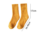Maxbell Women Men Mid Calf Socks Thermal Boot Stockings Casual for Skiing Unisex One Size Yellow