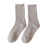 Maxbell Women Men Mid Calf Socks Thermal Boot Stockings Casual for Skiing Unisex One Size Khaki