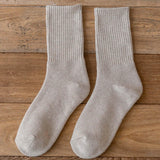 Maxbell Women Men Mid Calf Socks Thermal Boot Stockings Casual for Skiing Unisex One Size Khaki