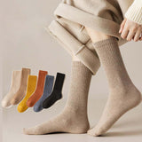 Maxbell Women Men Mid Calf Socks Thermal Boot Stockings Casual for Skiing Unisex One Size Khaki