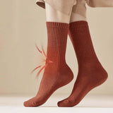 Maxbell Women Men Mid Calf Socks Thermal Boot Stockings Casual for Skiing Unisex One Size Red