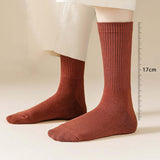 Maxbell Women Men Mid Calf Socks Thermal Boot Stockings Casual for Skiing Unisex One Size Red