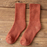 Maxbell Women Men Mid Calf Socks Thermal Boot Stockings Casual for Skiing Unisex One Size Red