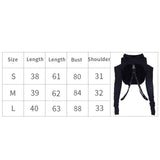 Maxbell Gothic Hooded Crop Top Pullover Black Versatile for Travel Festivals Ladies Large