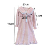 Maxbell Women Nightdress Winter Plush Loose Fit Sleepshirt Lady Loungewear Nightgown One Size Pink