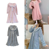 Maxbell Women Nightdress Winter Plush Loose Fit Sleepshirt Lady Loungewear Nightgown One Size Pink