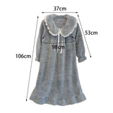 Maxbell Women Nightdress Winter Plush Loose Fit Sleepshirt Lady Loungewear Nightgown One Size Gray