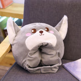 Maxbell Lovely Plush Wolf Hat Halloween Costume Hats for Adults Kids Stuffed Toy