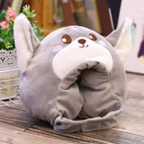 Maxbell Lovely Plush Wolf Hat Halloween Costume Hats for Adults Kids Stuffed Toy