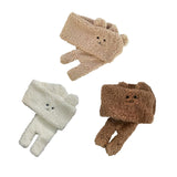 Maxbell Soft Acrylic Scarf Winter Warm Bear Ear Keep Warm for Women Men Skiing Khaki