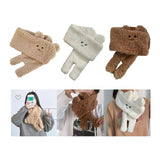 Maxbell Soft Acrylic Scarf Winter Warm Bear Ear Keep Warm for Women Men Skiing Khaki