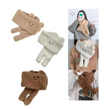 Maxbell Soft Acrylic Scarf Winter Warm Bear Ear Keep Warm for Women Men Skiing Khaki