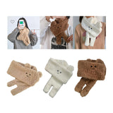 Maxbell Soft Acrylic Scarf Winter Warm Bear Ear Keep Warm for Women Men Skiing Khaki