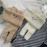Maxbell Soft Acrylic Scarf Winter Warm Bear Ear Keep Warm for Women Men Skiing Khaki