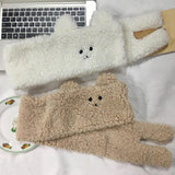 Maxbell Soft Acrylic Scarf Winter Warm Bear Ear Keep Warm for Women Men Skiing Khaki