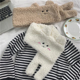 Maxbell Soft Acrylic Scarf Winter Warm Bear Ear Keep Warm for Women Men Skiing Khaki