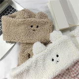 Maxbell Soft Acrylic Scarf Winter Warm Bear Ear Keep Warm for Women Men Skiing Khaki